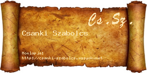 Csanki Szabolcs névjegykártya
